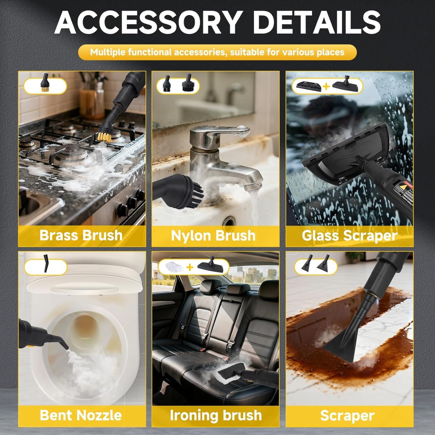3-Level Adjustable Handle Steam Cleaner