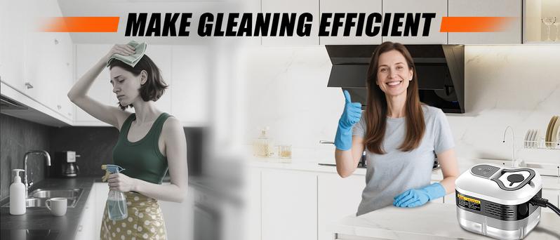 SRGARH 2500W High Pressure Steam Cleaner - Portable High Temp Power Steamer for Home Use, Kitchen Grease, Bathroom & Car Detailing