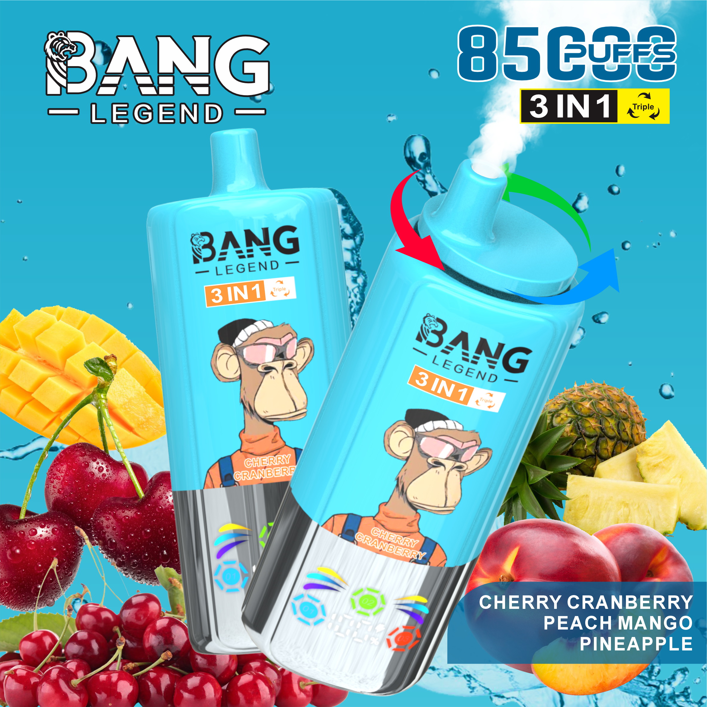 Bang Legend 85000 Puffs – 3-in-1 Switchable Flavors | 0%/2%/3%/5% Nicotine | LED Display