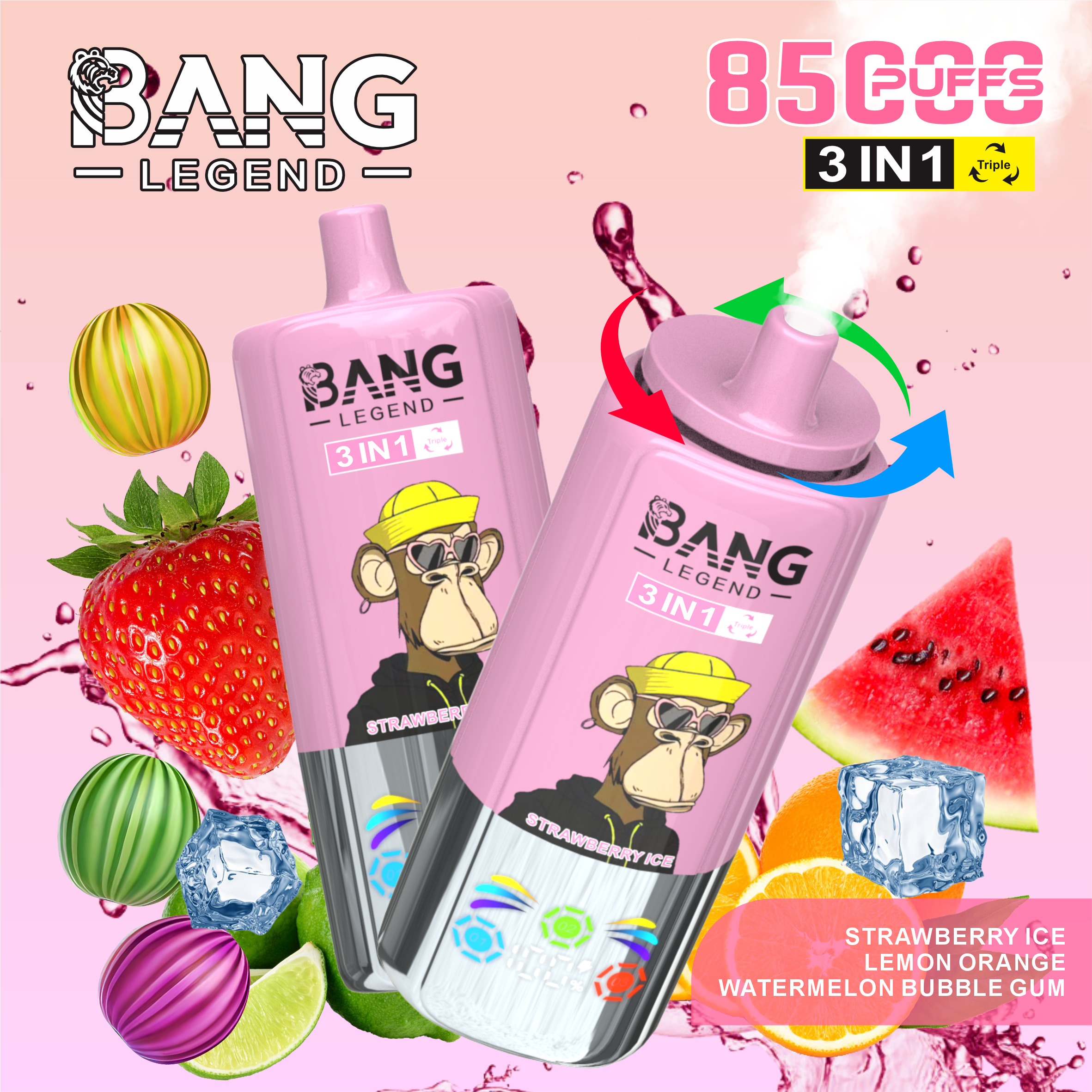 Bang Legend 85000 Puffs – 3-in-1 Switchable Flavors | 0%/2%/3%/5% Nicotine | LED Display