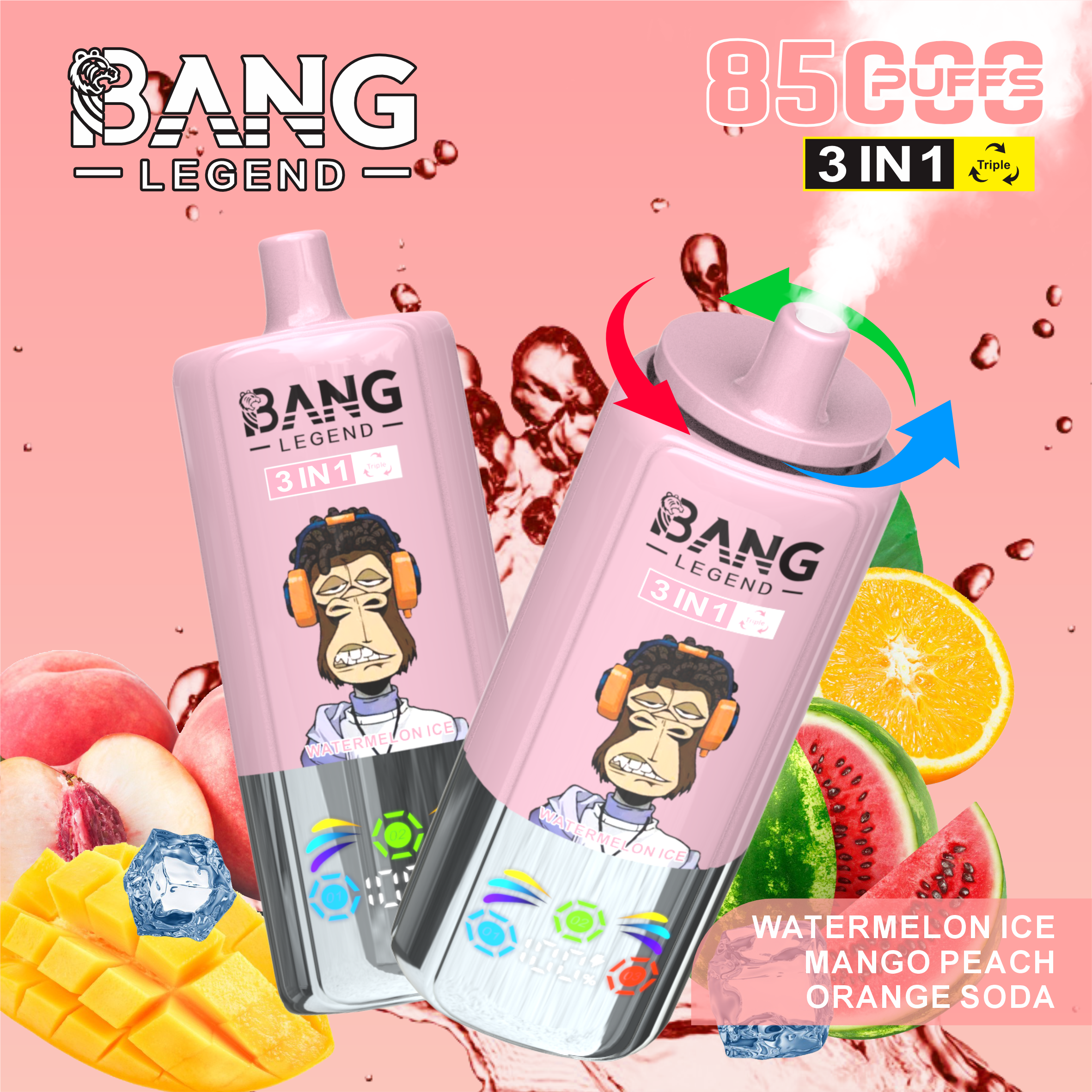 Bang Legend 85000 Puffs – 3-in-1 Switchable Flavors | 0%/2%/3%/5% Nicotine | LED Display