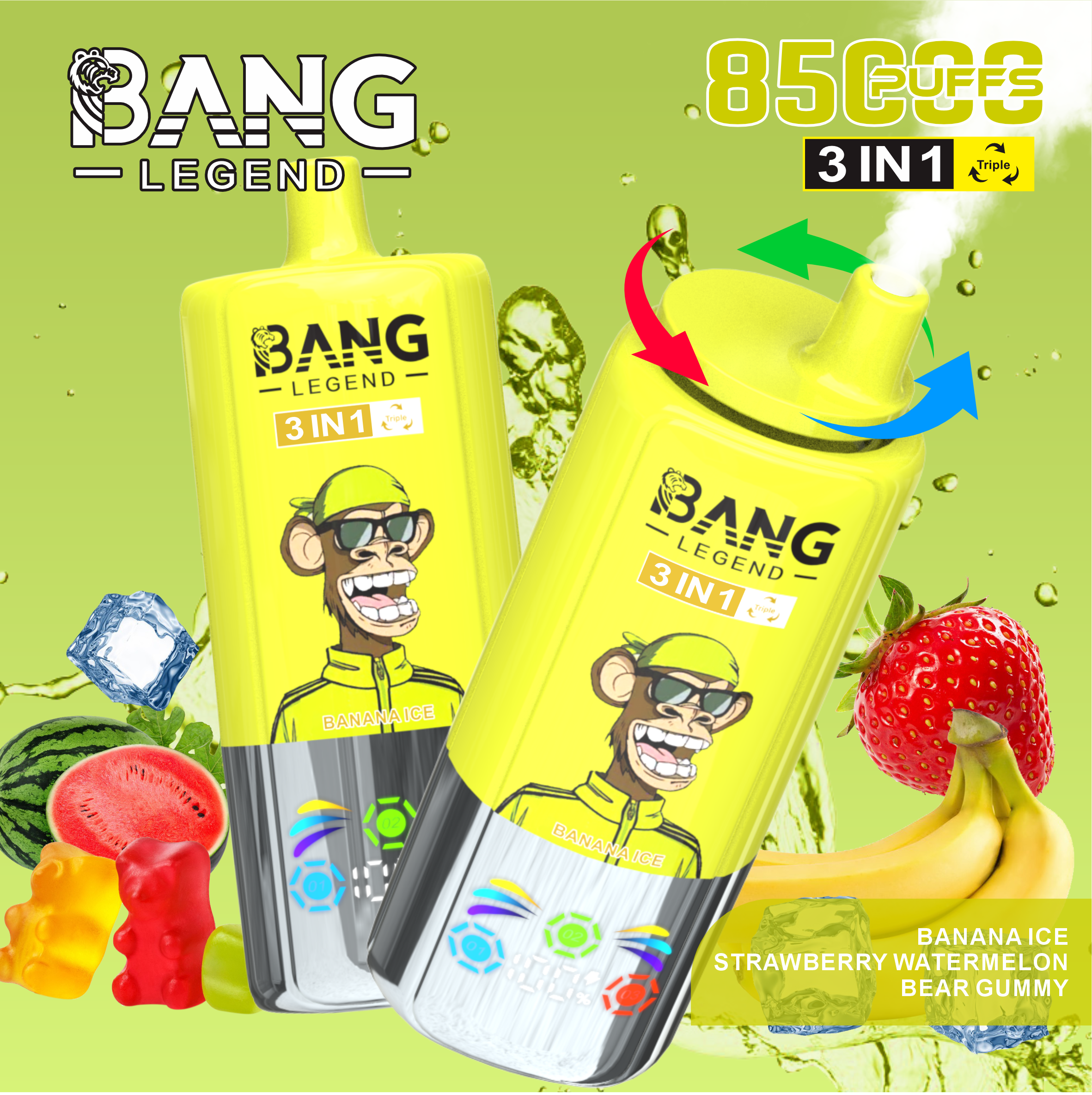 Bang Legend 85000 Puffs – 3-in-1 Switchable Flavors | 0%/2%/3%/5% Nicotine | LED Display