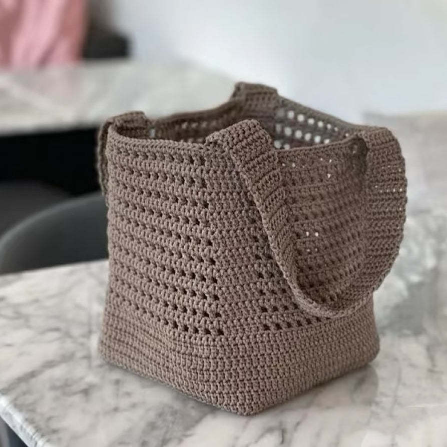 Embroidered crocheted bag
