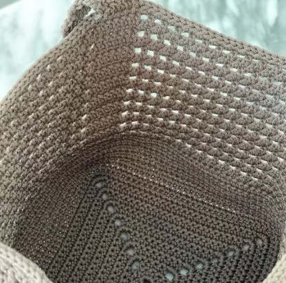 Embroidered crocheted bag