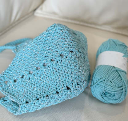 Royal blue crocheted bag