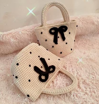 Bowknot woven handbag