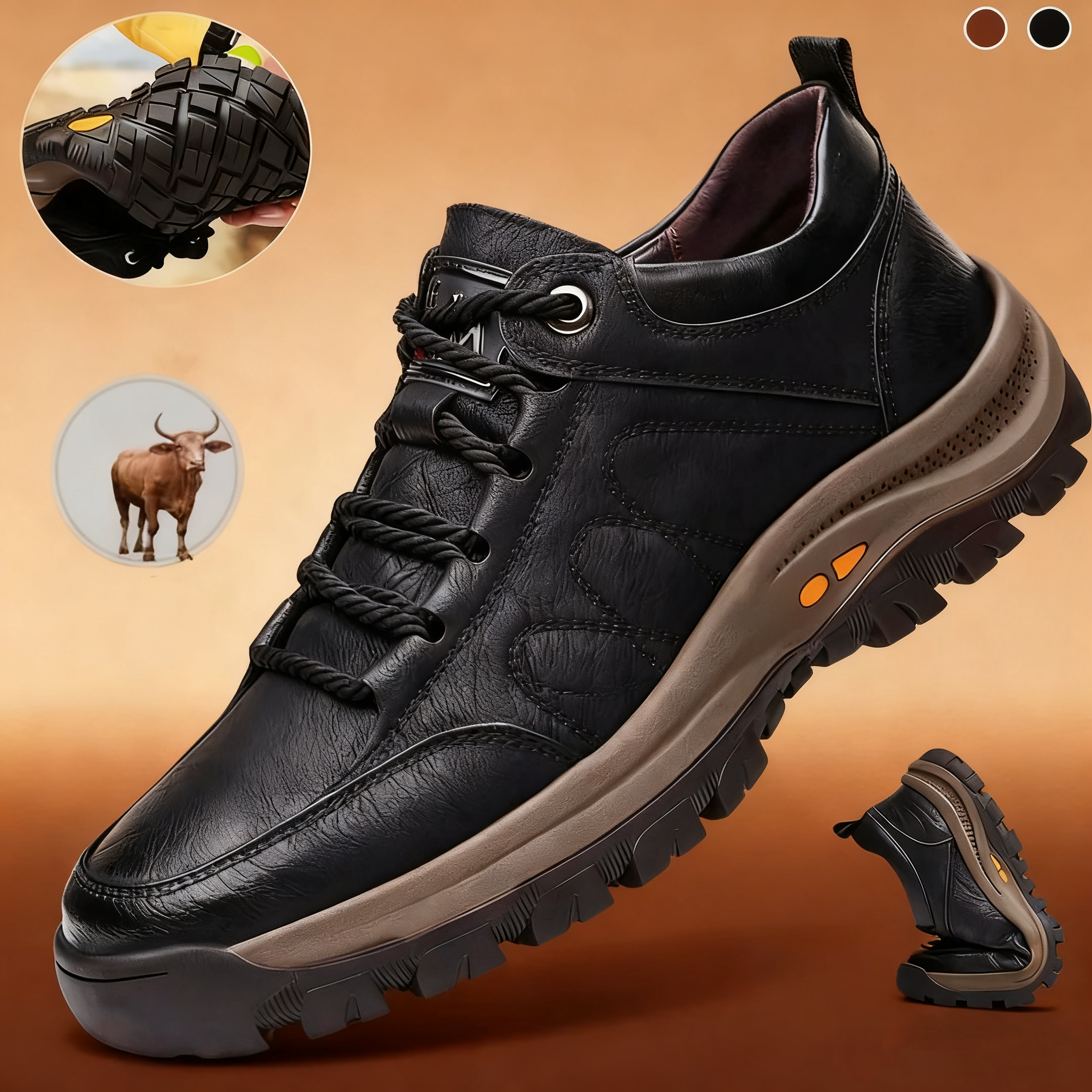 🎉70% zniżki dzisiaj, nie przegap!🐂 Męskie buty ortopedyczne wykonane są z wysokiej jakości włoskiej skóry bydlęcej 👞 Łagodzą ból ✅ Wygodne chodzenie