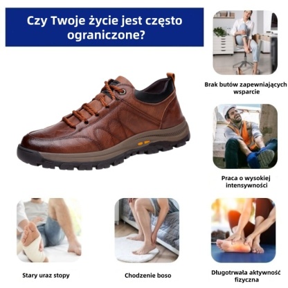 🎉70% zniżki dzisiaj, promocja kończy się wkrótce🐂 Męskie buty ortopedyczne wykonane z prawdziwej australijskiej skóry cielęcej👞Szyte ręcznie✅Wsparcie łuku stopy i ulga w bólu
