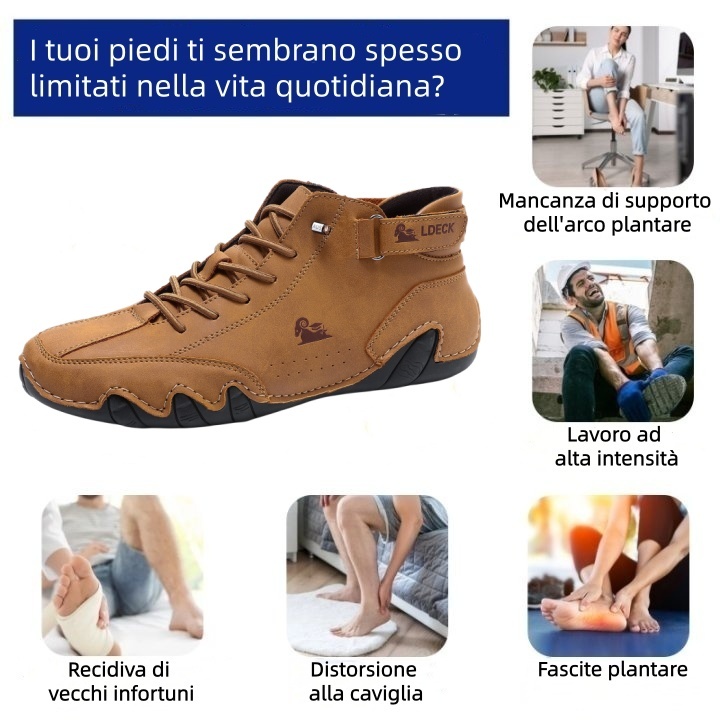 linokyr® - Scarpe ortopediche ergonomiche in pelle, impermeabili, alleviano il dolore ai piedi - unisex