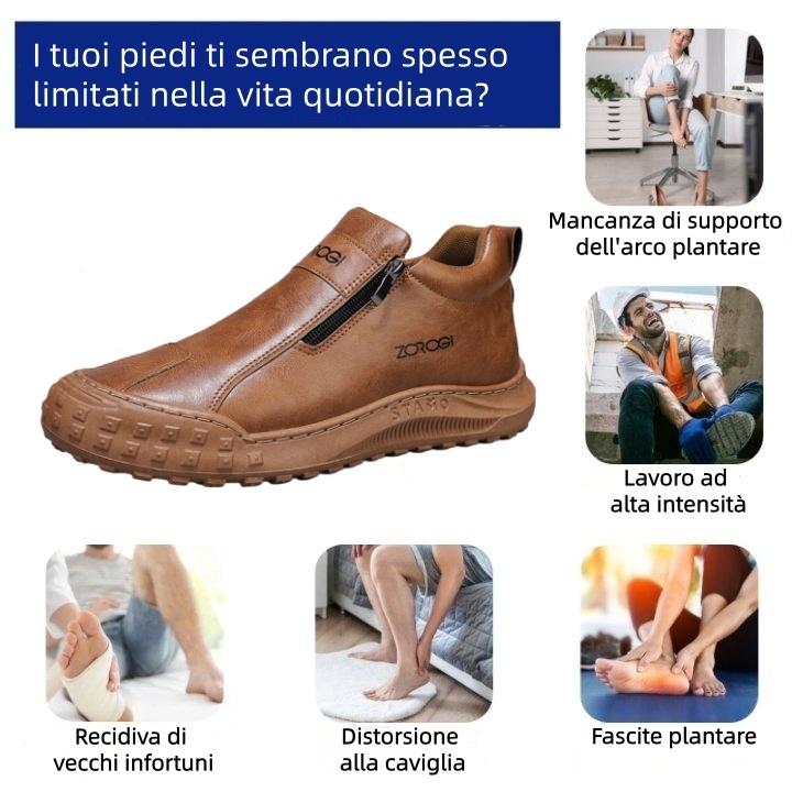 Scarpe ortopediche in pelle di prima qualità Linokyr® | Progettate ergonomicamente per alleviare il dolore alla schiena, alle gambe e ai piedi e offrire un comfort eccezionale (fatte a mano).