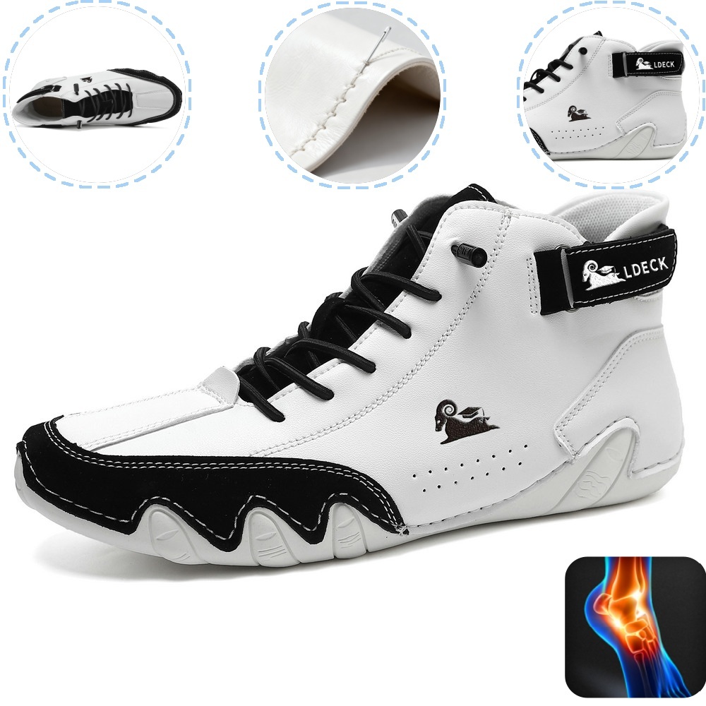 linokyr® - Scarpe ortopediche ergonomiche in pelle, impermeabili, alleviano il dolore ai piedi - unisex