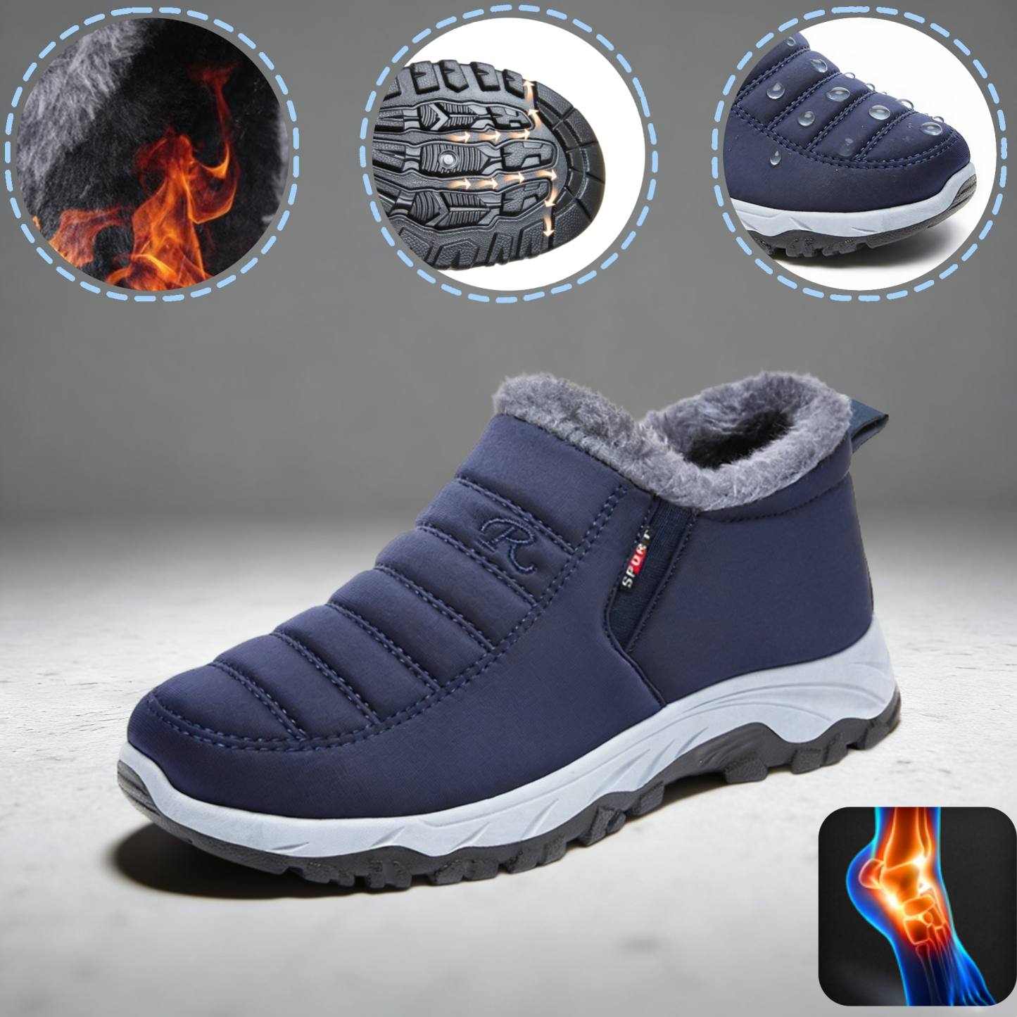 Linokyr® - Scarpa ortopedica invernale ergonomica per dolori a piedi, ginocchia e schiena - Unisex