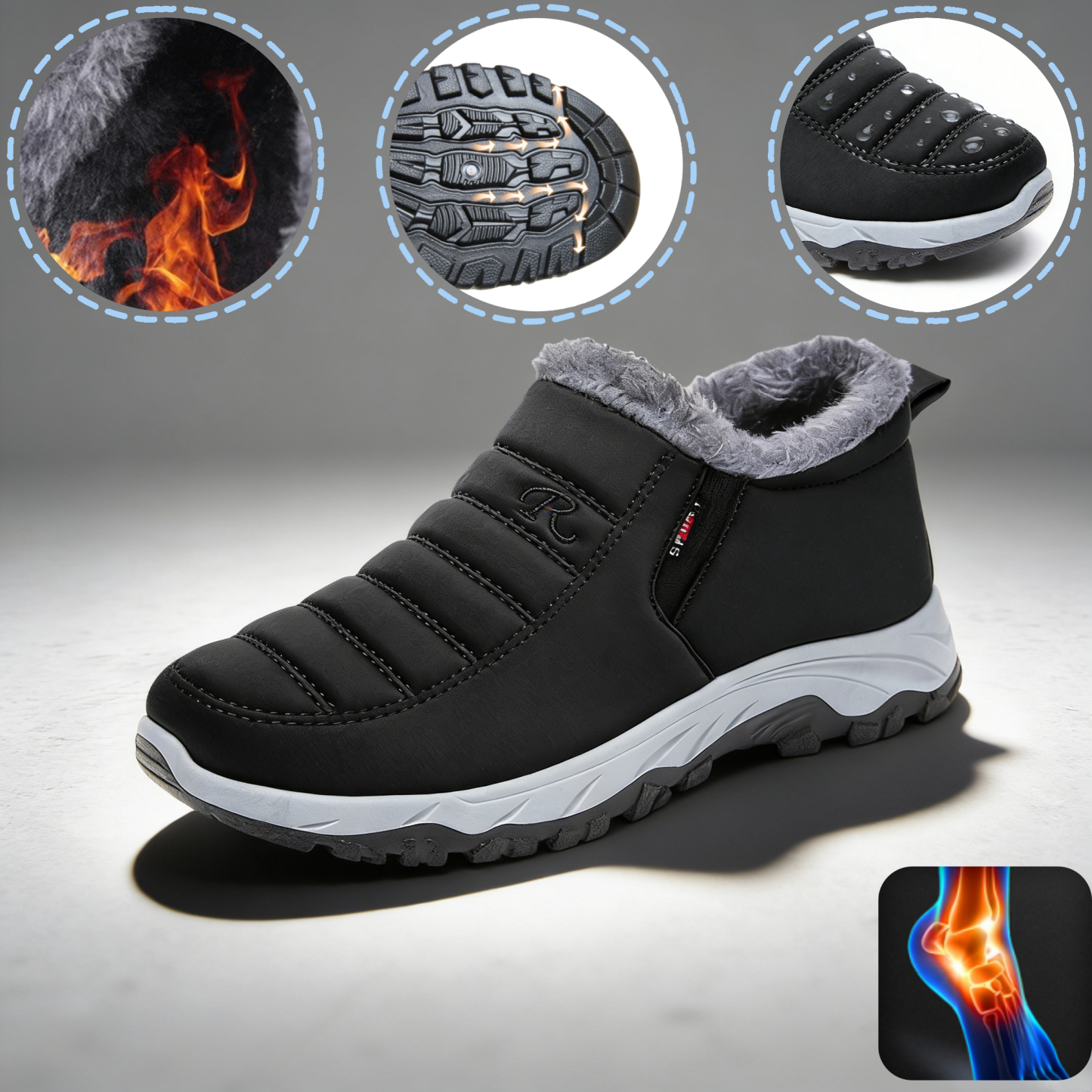 Linokyr® - Scarpa ortopedica invernale ergonomica per dolori a piedi, ginocchia e schiena - Unisex