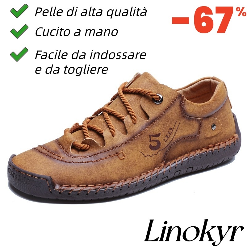 Scarpe ortopediche Linokyr® - Adatte per camminare tutto il giorno, alleviano il dolore a piedi, ginocchia e schiena - Realizzate a mano in vera pelle.