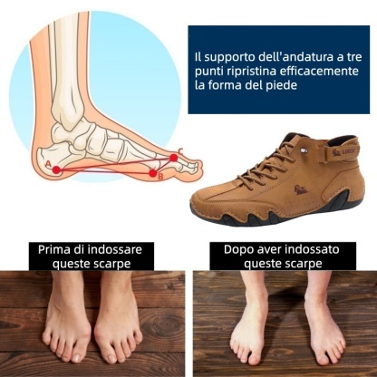 linokyr® - Scarpe ortopediche ergonomiche in pelle, impermeabili, alleviano il dolore ai piedi - unisex