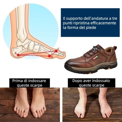 Scarpe ortopediche Linokyr® - Adatte per camminare tutto il giorno, alleviano il dolore a piedi, ginocchia e schiena - Realizzate a mano in vera pelle.