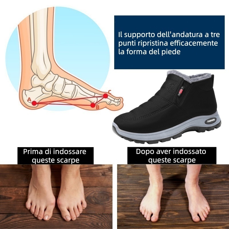 Linokyr® - Scarpa ortopedica invernale ergonomica per dolori a piedi, ginocchia e schiena - Unisex