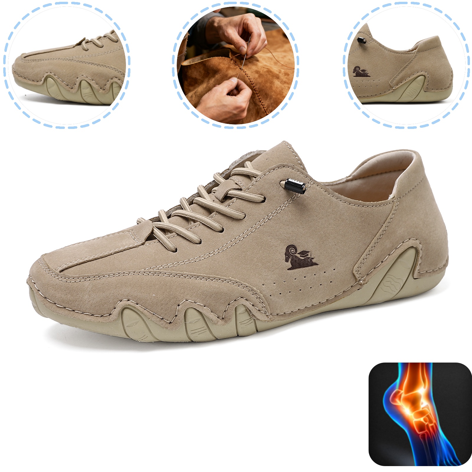 linokyr® - Scarpe ortopediche ergonomiche in pelle, impermeabili, alleviano il dolore ai piedi - unisex