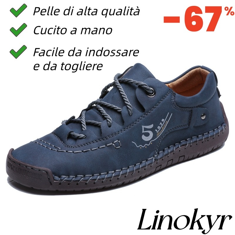Scarpe ortopediche Linokyr® - Adatte per camminare tutto il giorno, alleviano il dolore a piedi, ginocchia e schiena - Realizzate a mano in vera pelle.