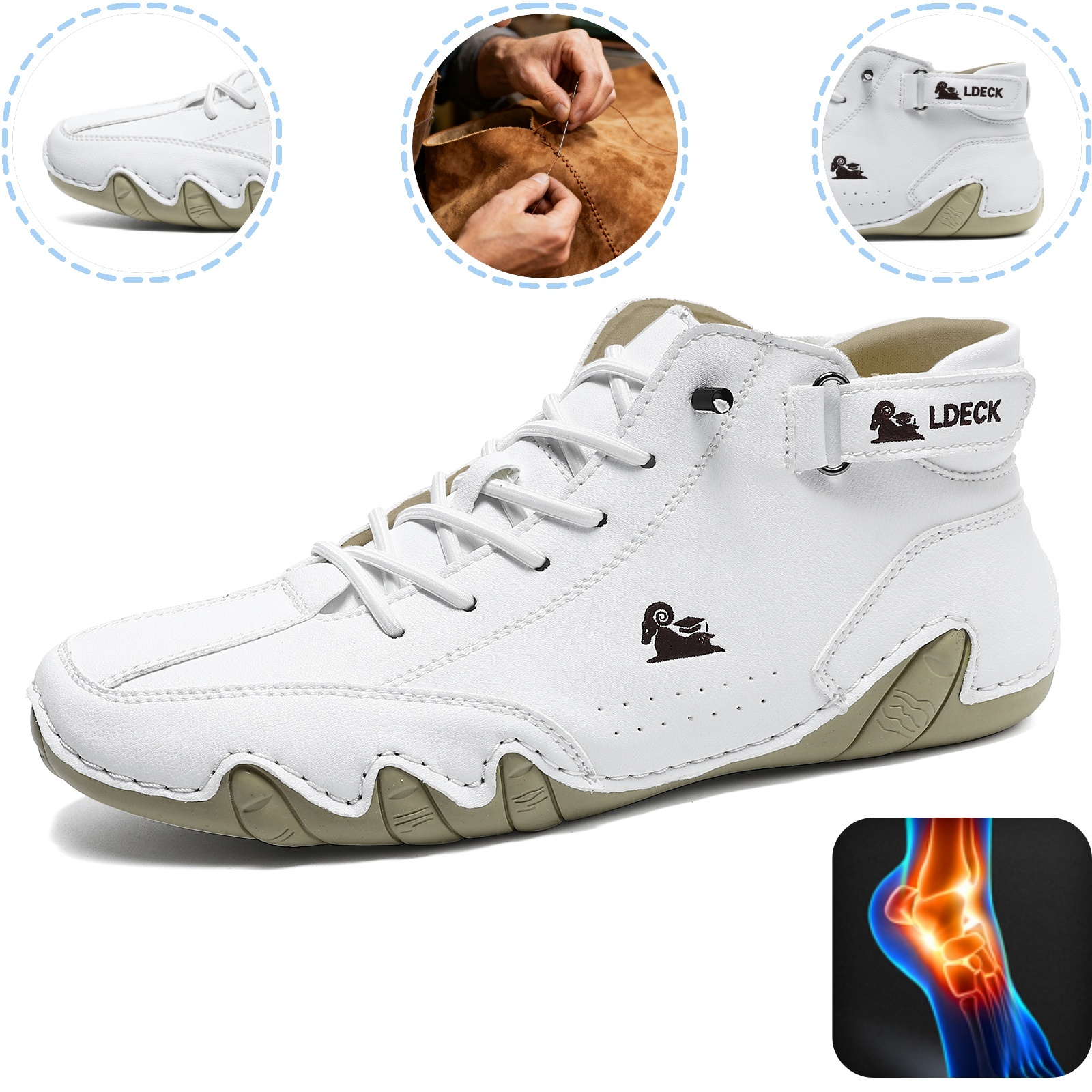 linokyr® - Scarpe ortopediche ergonomiche in pelle, impermeabili, alleviano il dolore ai piedi - unisex