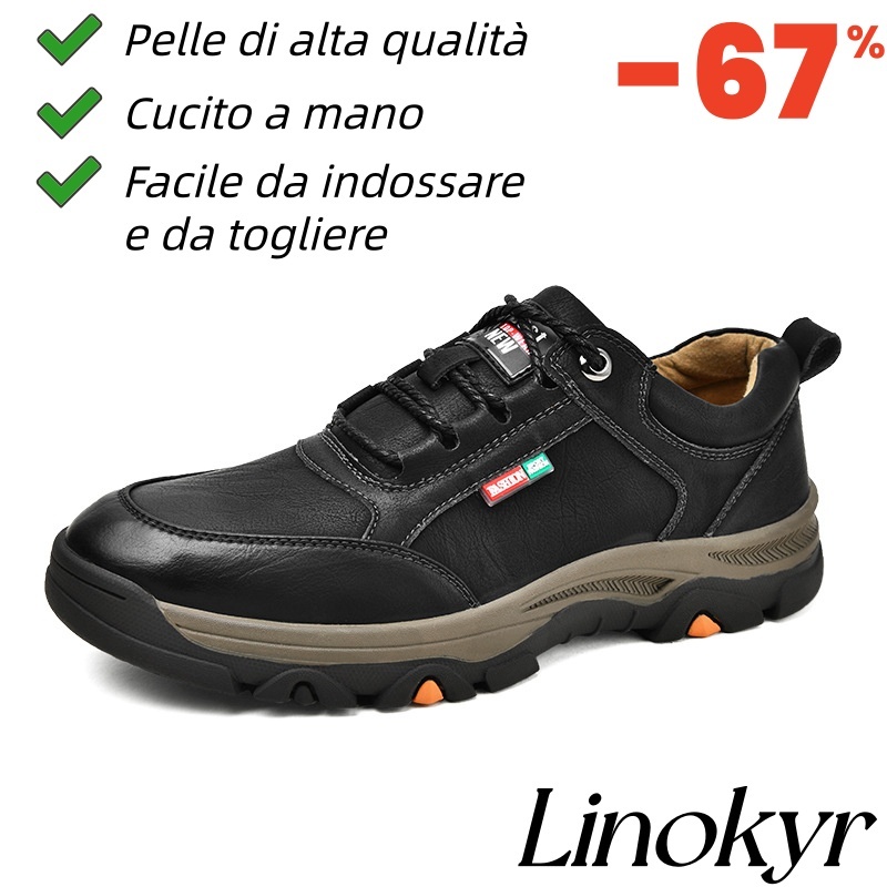 Scarpe ortopediche Linokyr® - Adatte per camminare tutto il giorno, alleviano il dolore a piedi, ginocchia e schiena - Realizzate a mano in vera pelle.