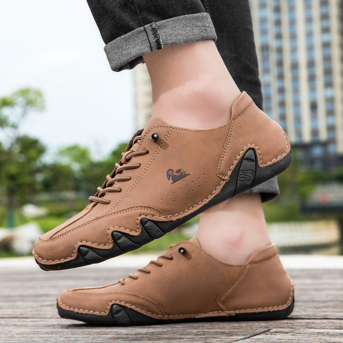 linokyr® - Scarpe ortopediche ergonomiche in pelle, impermeabili, alleviano il dolore ai piedi - unisex