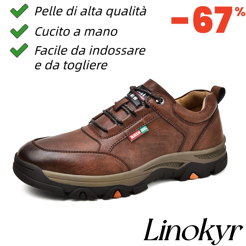 Scarpe ortopediche Linokyr® - Adatte per camminare tutto il giorno, alleviano il dolore a piedi, ginocchia e schiena - Realizzate a mano in vera pelle.