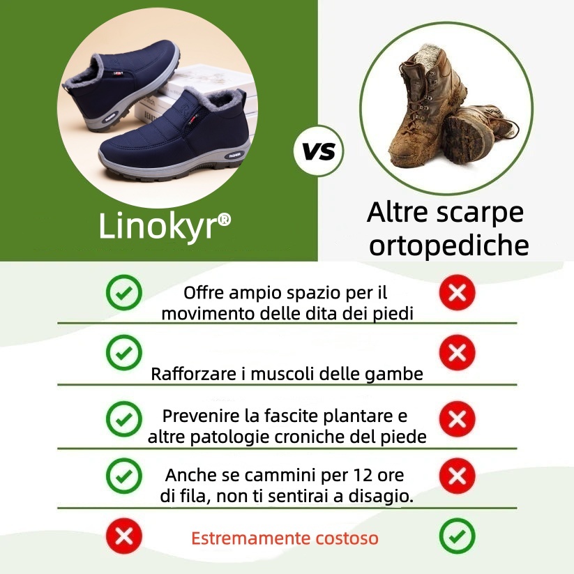 Linokyr® - Scarpa ortopedica invernale ergonomica per dolori a piedi, ginocchia e schiena - Unisex