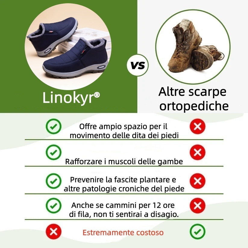 Linokyr® - Scarpa ortopedica invernale ergonomica per dolori a piedi, ginocchia e schiena - Unisex