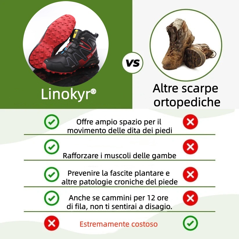 Linokyr® - Scarpa ortopedica invernale ergonomica per dolori a piedi, ginocchia e schiena - Unisex
