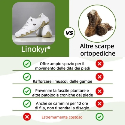 linokyr® - Scarpe ortopediche ergonomiche in pelle, impermeabili, alleviano il dolore ai piedi - unisex