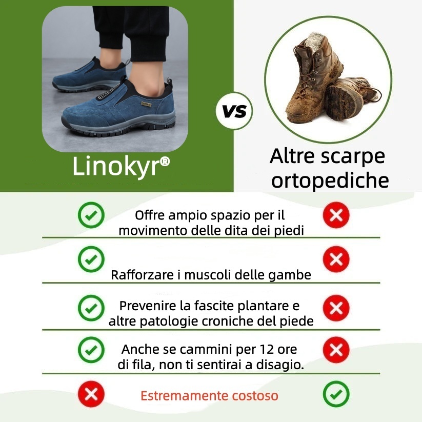 Linokyr® – Scarpe ortopediche mediche dal design ergonomico che alleviano il dolore alla schiena, alle articolazioni e alle gambe.