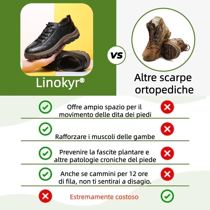 Scarpe ortopediche Linokyr® | Realizzate in vera pelle, morbide e comode per un comfort immediato.