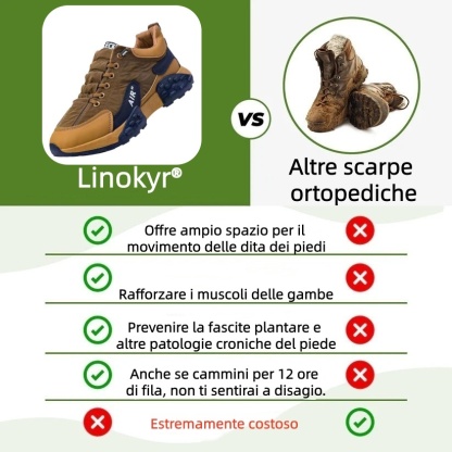 Scarpe ortopediche Linokyr® | Progettate ergonomicamente per alleviare il dolore alla schiena, alle articolazioni e ai piedi e offrire un comfort superiore (AIR).