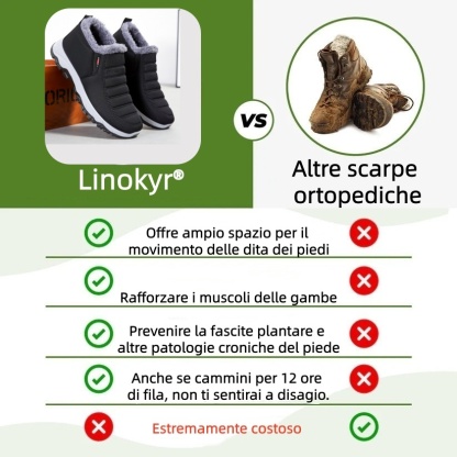 Linokyr® - Scarpa ortopedica invernale ergonomica per dolori a piedi, ginocchia e schiena - Unisex