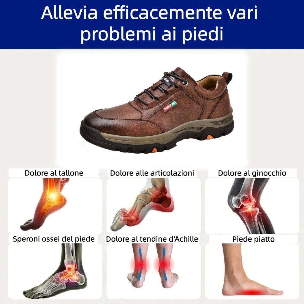Scarpe ortopediche Linokyr® - Adatte per camminare tutto il giorno, alleviano il dolore a piedi, ginocchia e schiena - Realizzate a mano in vera pelle.