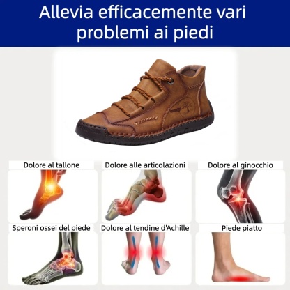 Scarpe ortopediche Linokyr® - Adatte per camminare tutto il giorno, alleviano il dolore a piedi, ginocchia e schiena - Realizzate a mano in vera pelle.