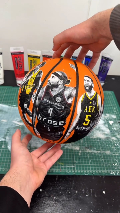 Colson & Moneke Hand Painted basketball Image - 3