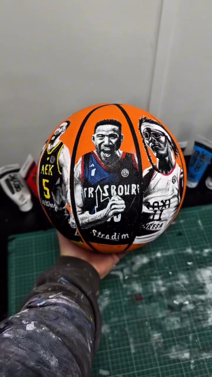 Colson & Moneke Hand Painted basketball Image - 1