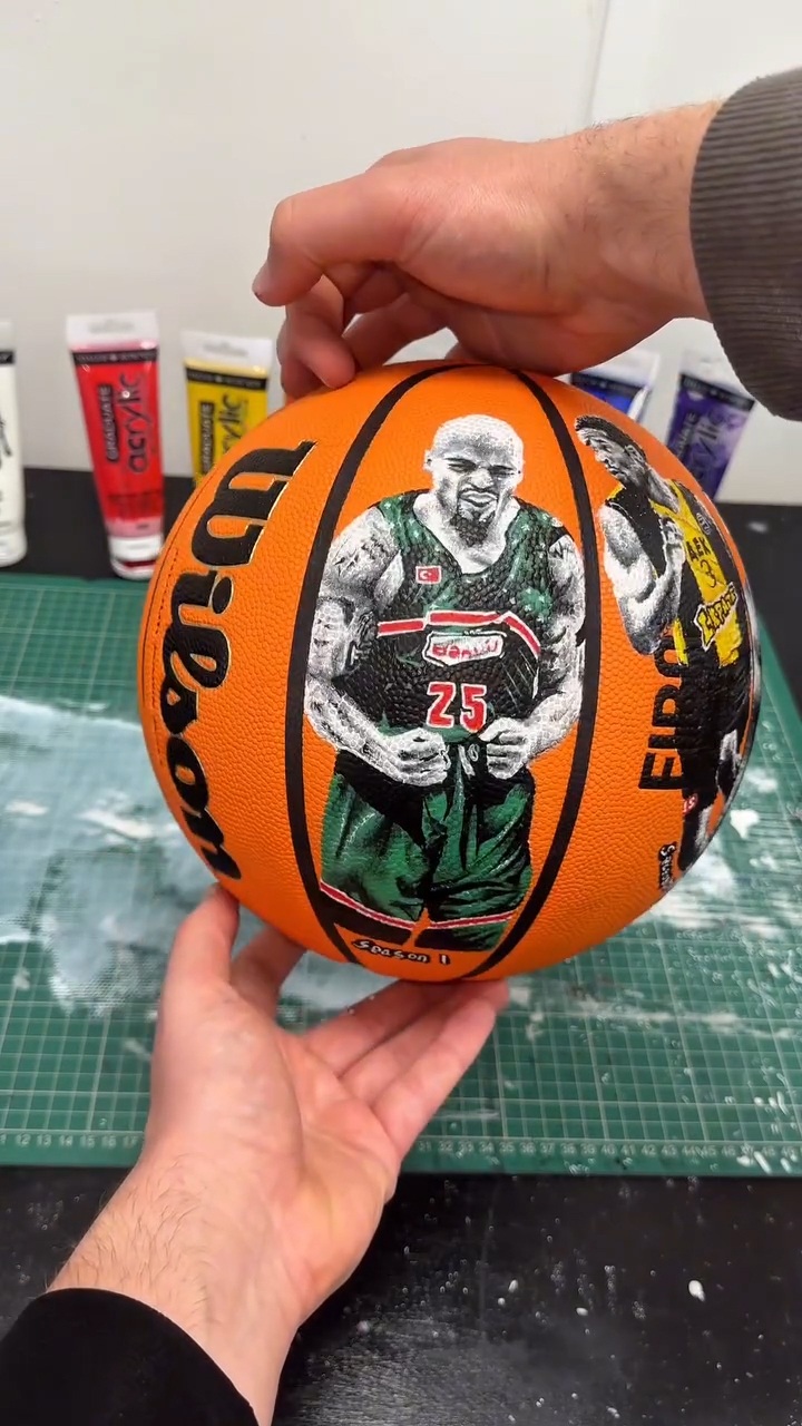 Colson & Moneke Hand Painted basketball Image - 5
