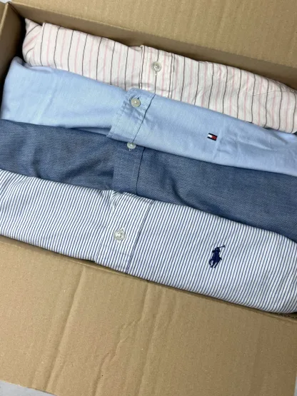 Premium Branded Shirt Box – 5 Pieces (Ralph Lauren, Hilfiger, Lacoste Mix)
