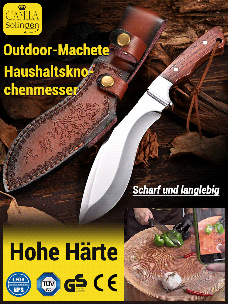 Hohe Härte, doppelte Verwendung】Outdoor-Machete】Haushaltsknochenhackmesser