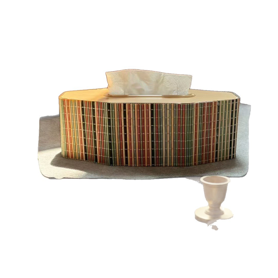 Minimalistische Vintage-Tissuebox aus Bambusgeflecht für den Haushalt