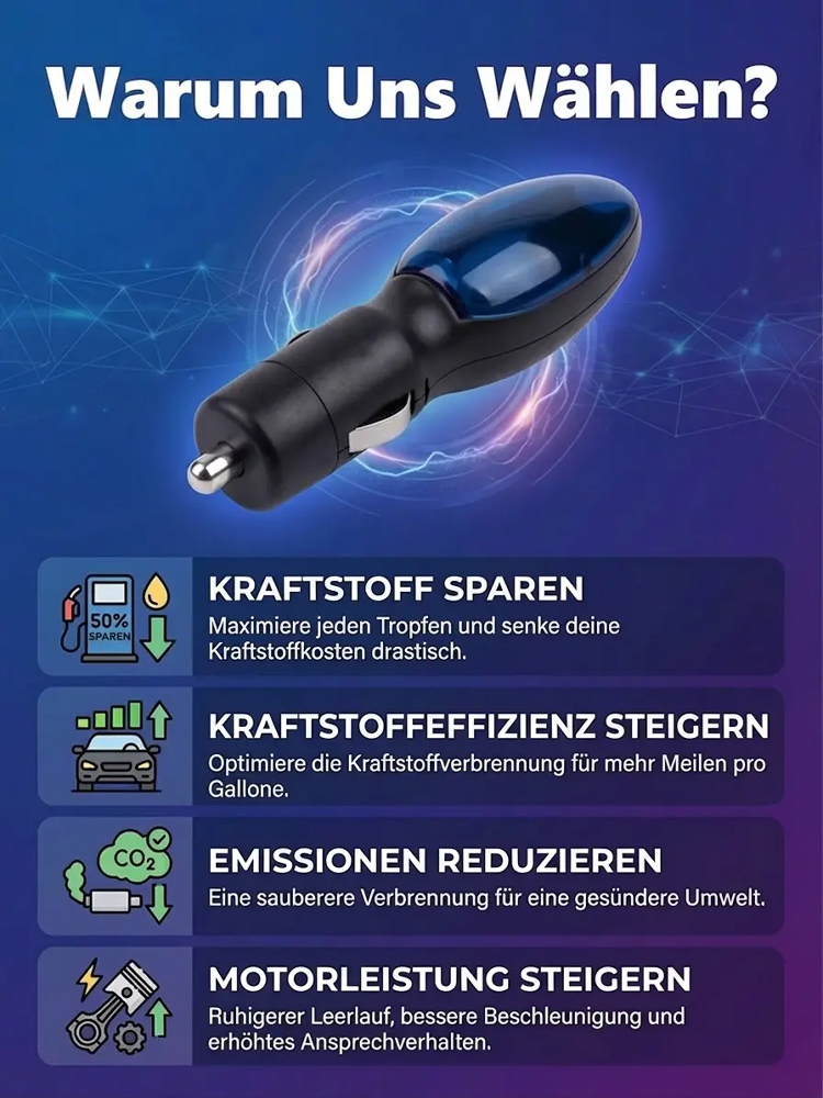 Kraftstoffspargerät für Autos  – bis zu 50 % weniger Kraftstoffverbrauch, einfach einstecken