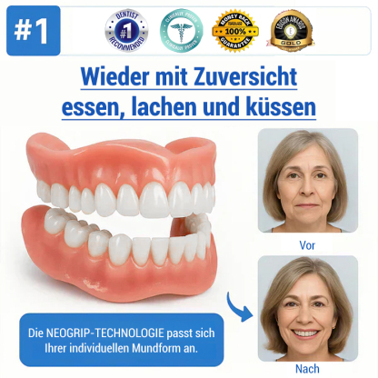 【Hergestellt in den USA, FDA-zertifiziert】Individuell angepasstes Komplett-Zahnprothesen-Set