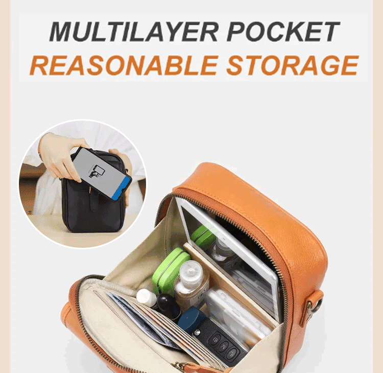 Vintage Double Layer Large Capacity Messenger Bag