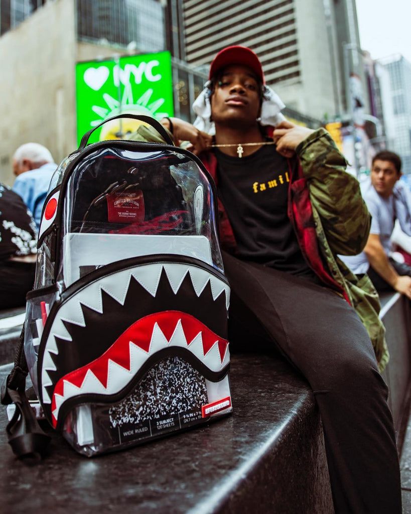 clear backpack, sprayground