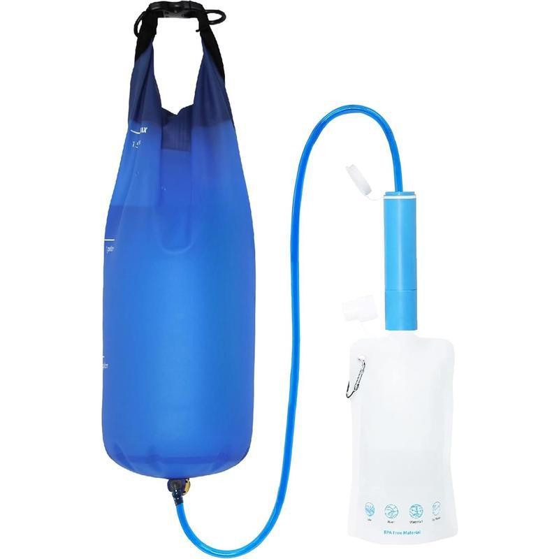 0.01 Micron Gravity Water Filtration 5 Stage Water Filter Straw with Water Bag 1 gallon