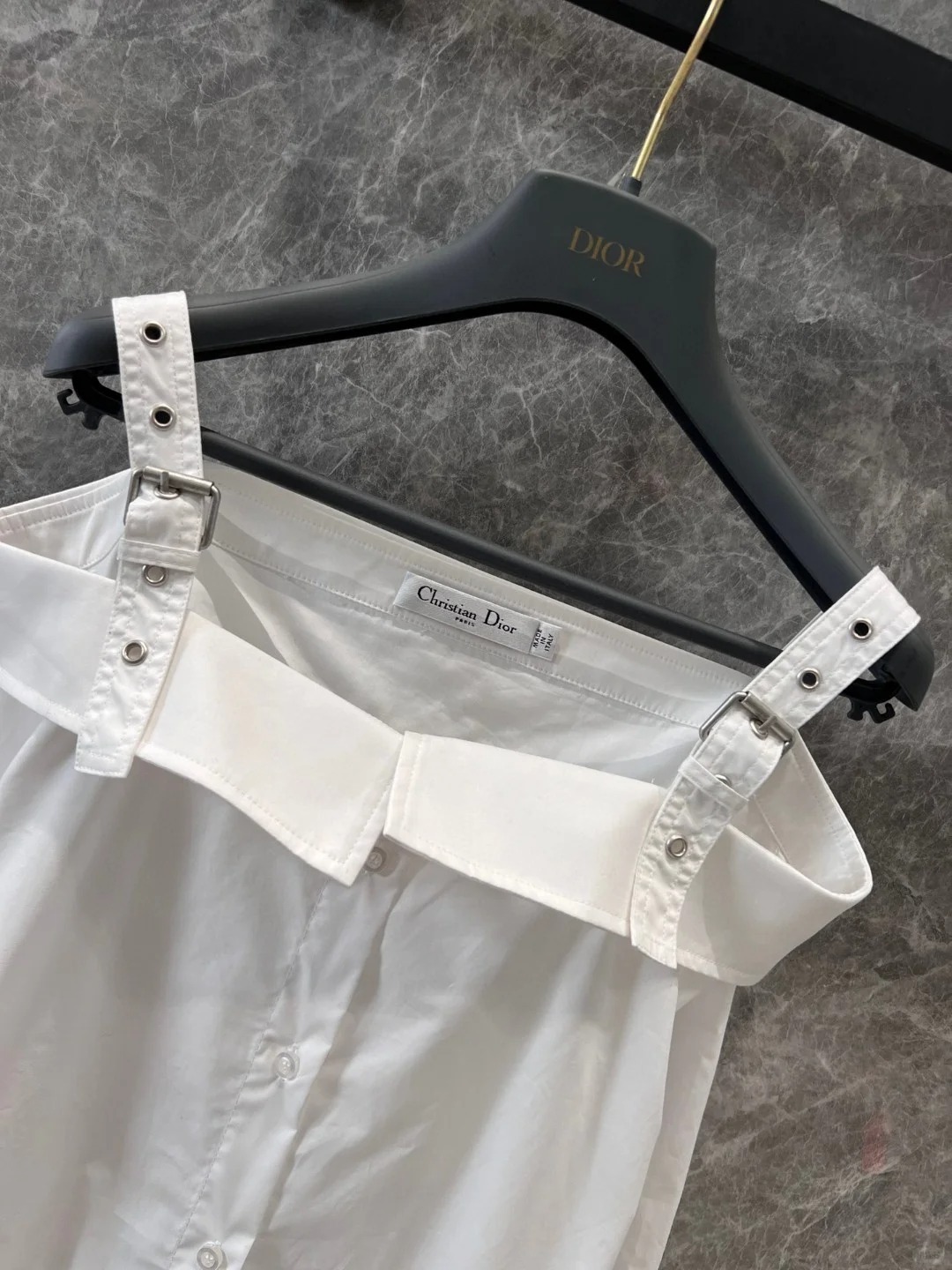 DIO25SS White One Shoulder Blouse