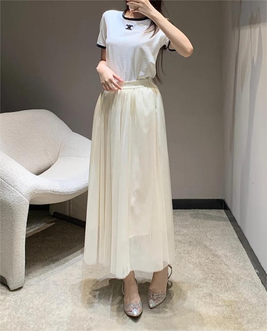 CHANE25SS Colorblocked Round Neck Logo Embroidery Slim Fit Short Sleeve T-Shirt